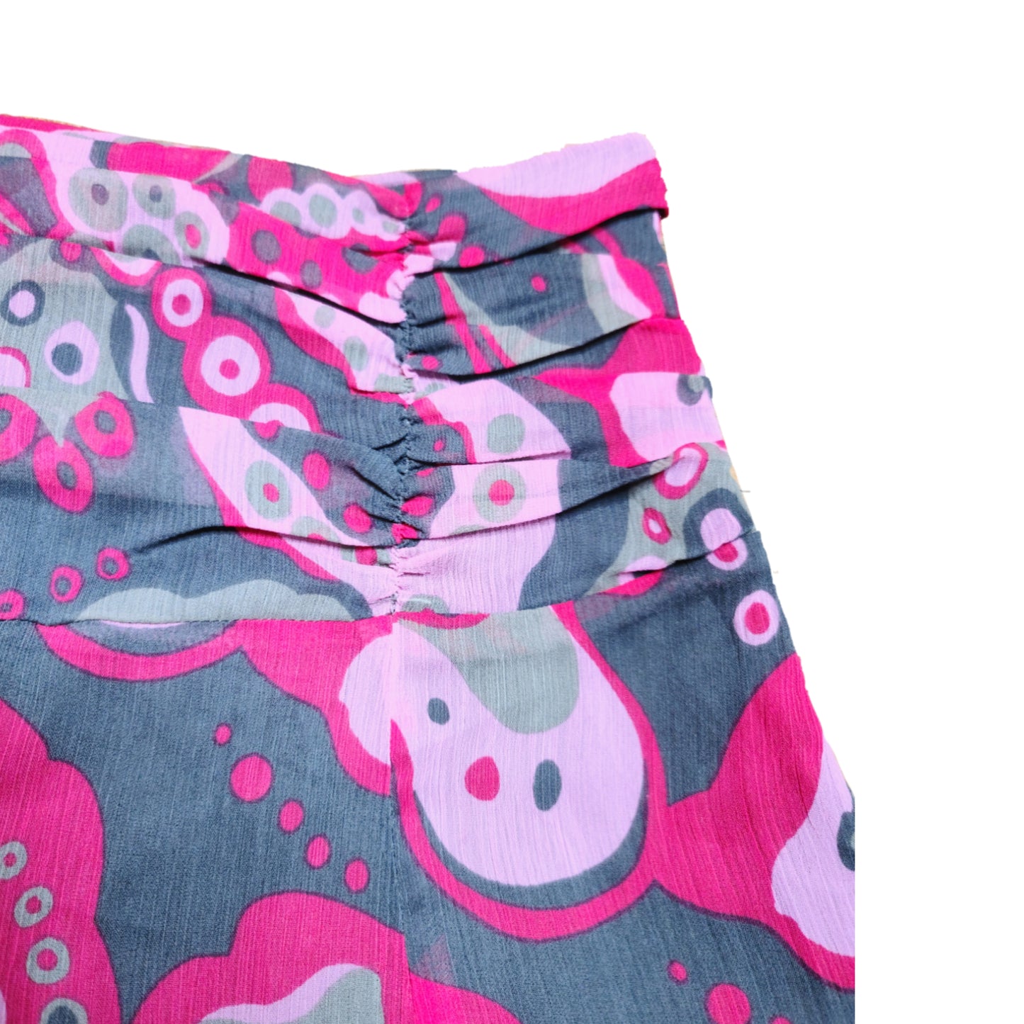 Jupe y2k rose froncée à fleurs - zimfriperie