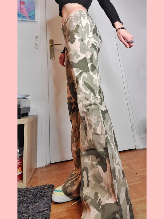 Pantalon y2k imprimé militaire - zimfriperie