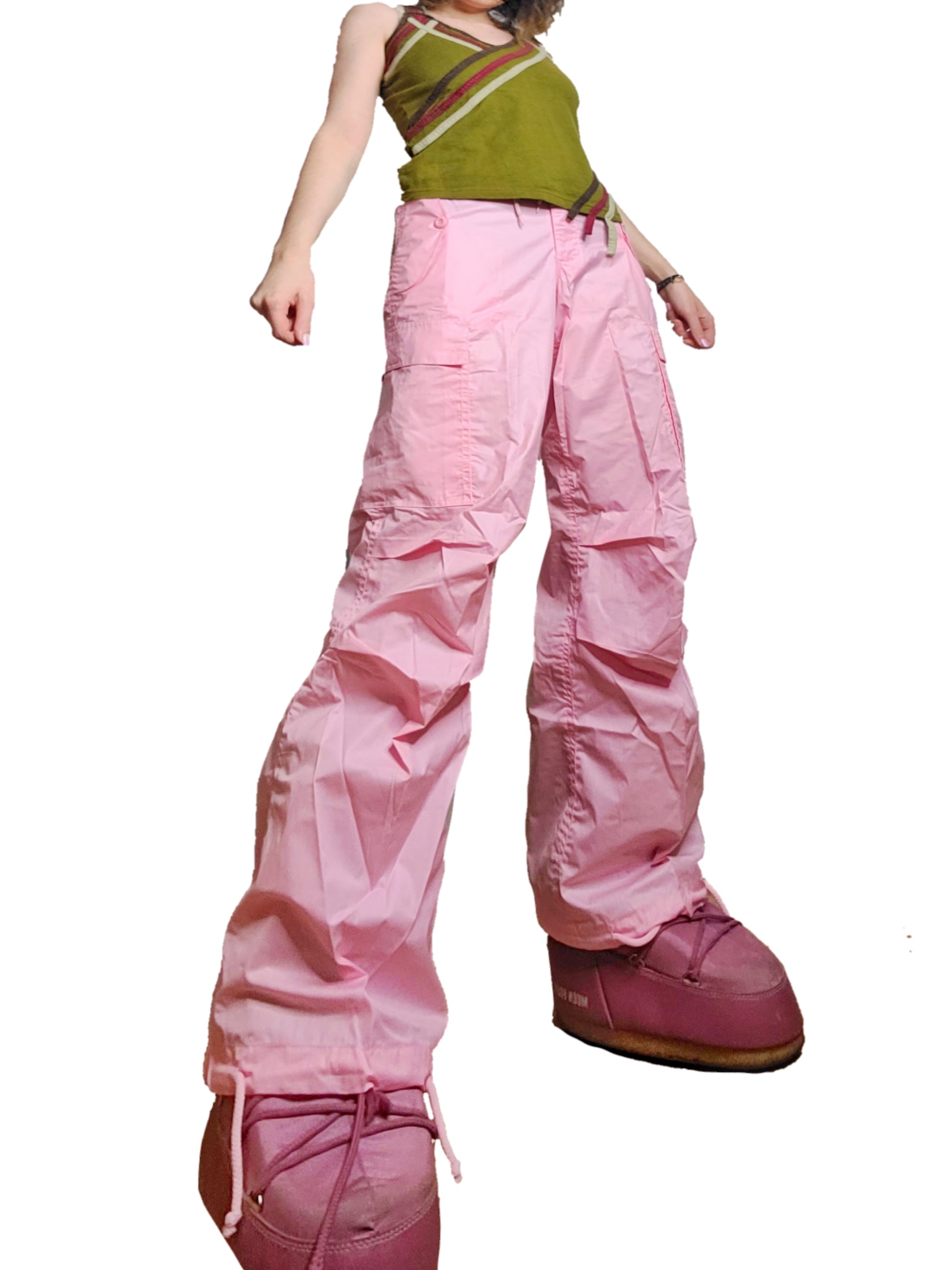 Cargo vintage military oversize 90s baggy parachute pants hiphop ufo rose