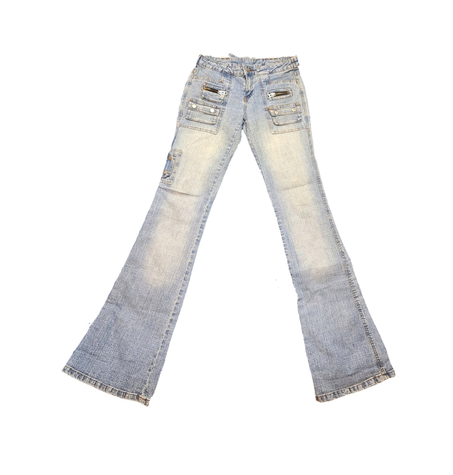Y2k low rise jean pattes deph 2000s bratz girly delave vintage