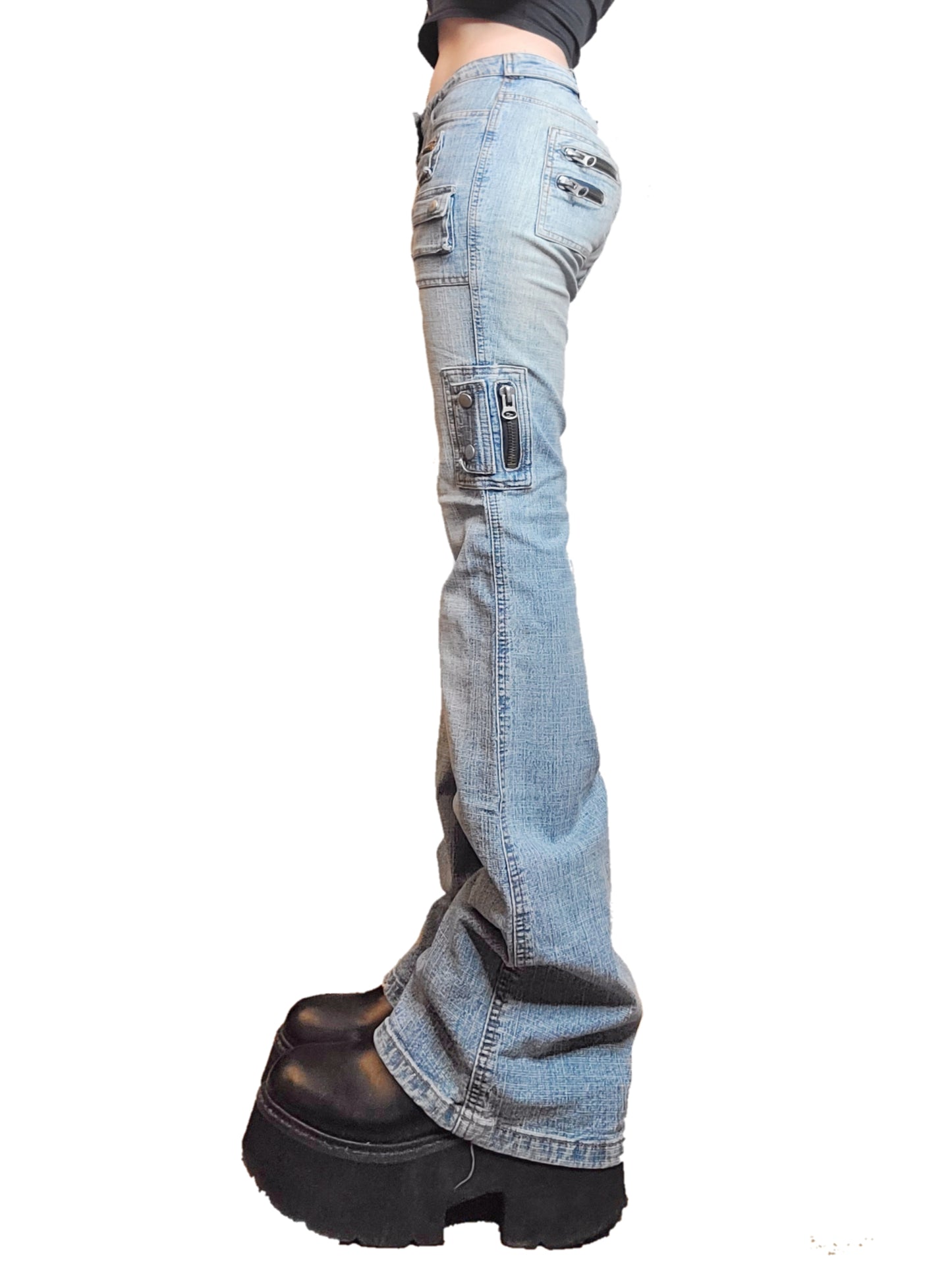 Jean y2k pattes d'eph delavé - zimfriperie