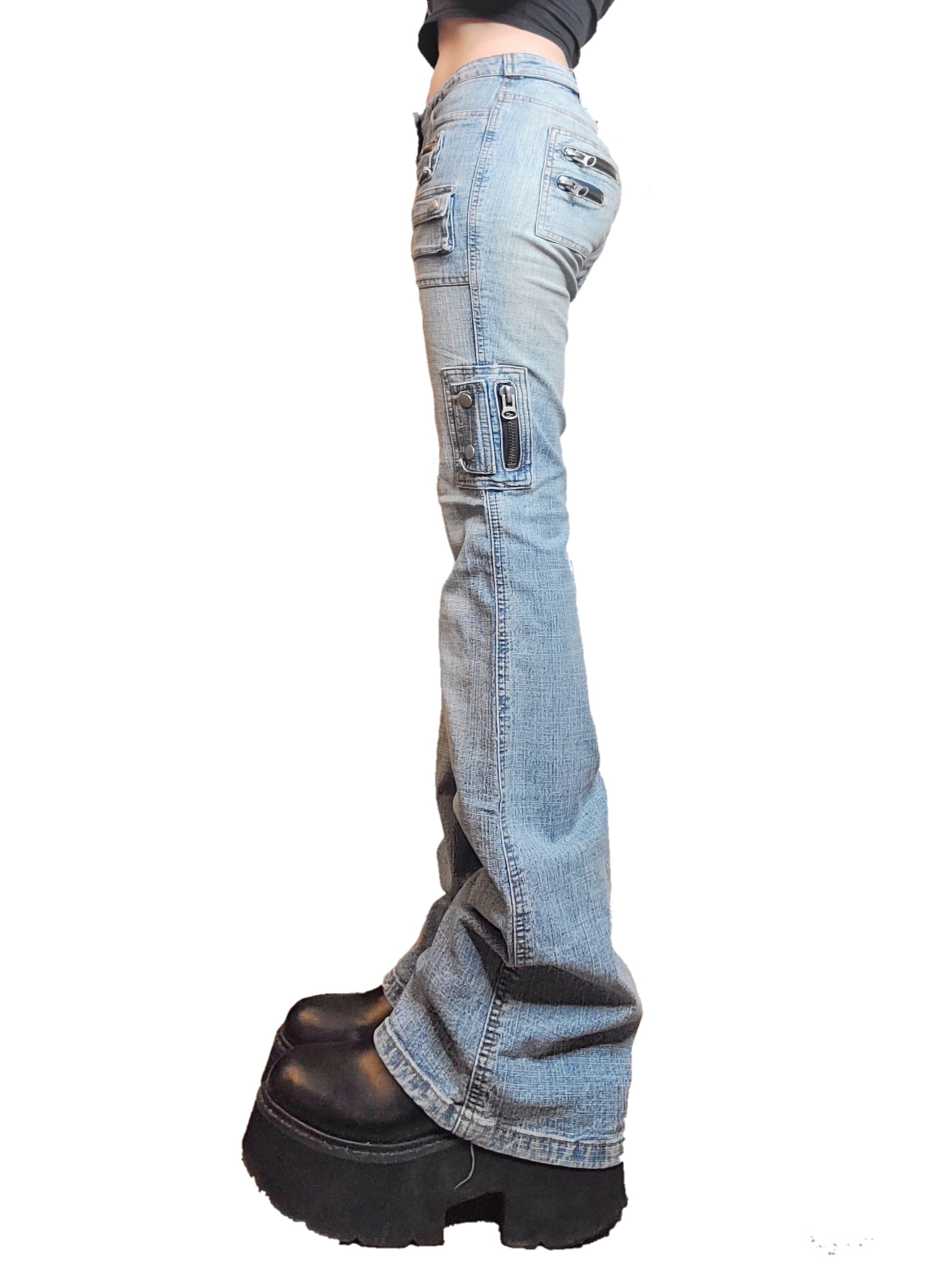 Jean y2k pattes d'eph delavé - zimfriperie