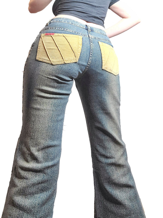 Jean y2k pattes d'eph clouté - zimfriperie