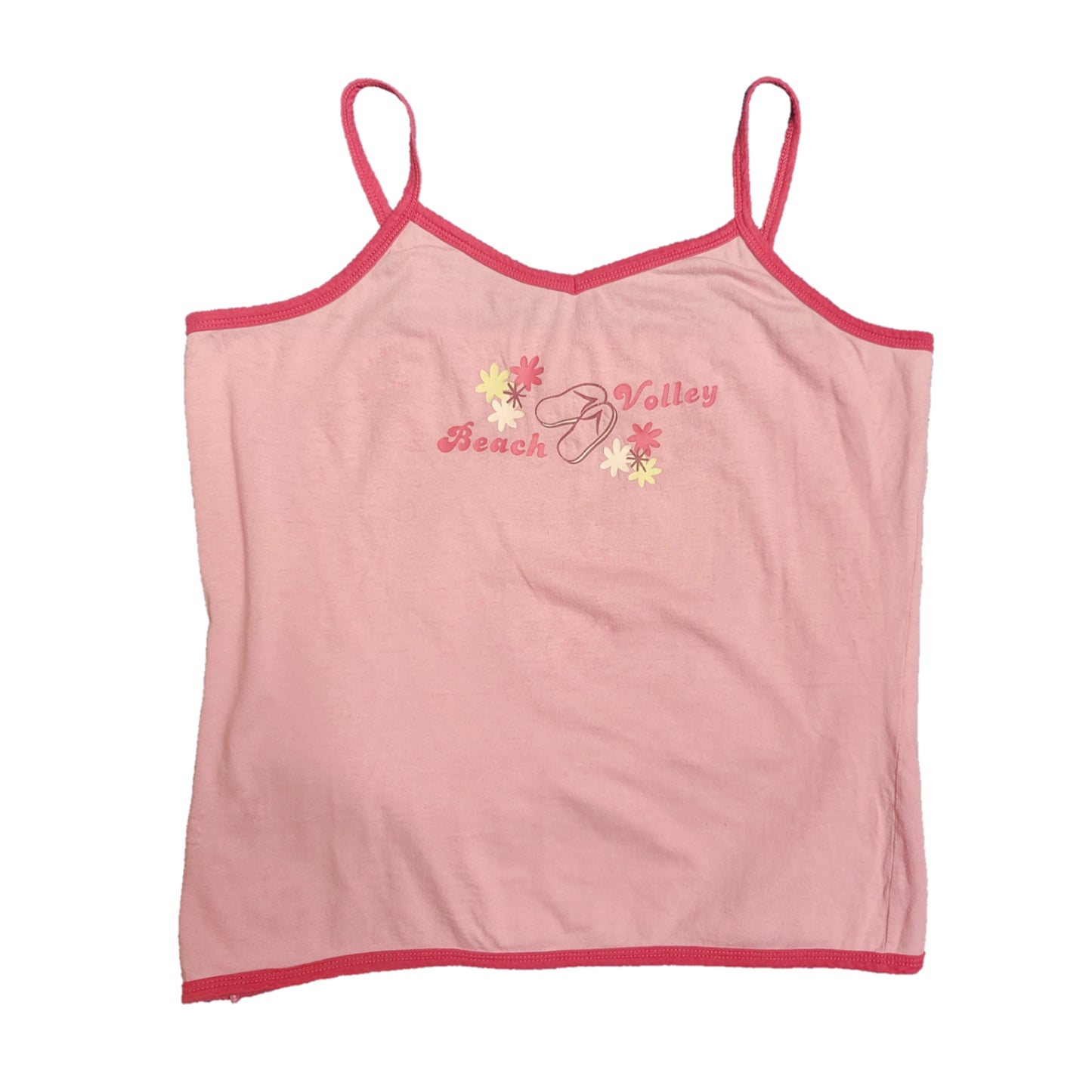 Top y2k vintage 2000s rose pastel imprime beach babytee cute