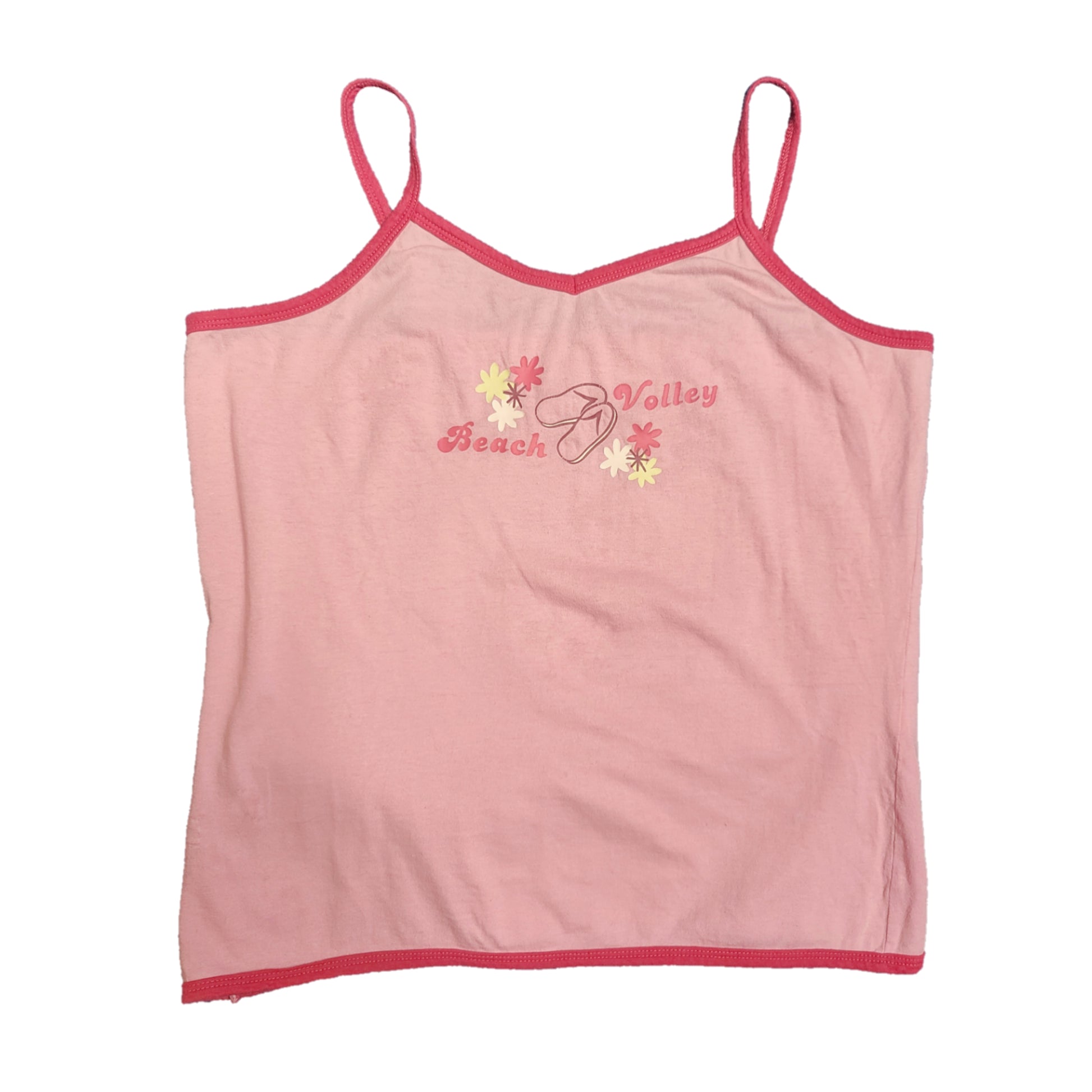 Top y2k vintage 2000s rose pastel imprime beach babytee cute