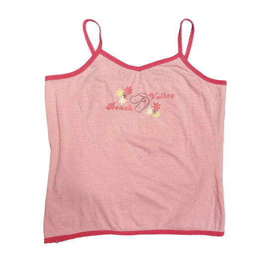 Top y2k vintage 2000s rose pastel imprime beach babytee cute