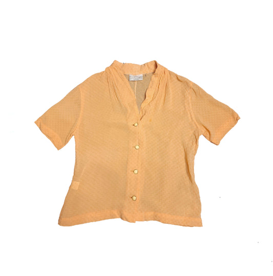 Blouse vintage corail en viscose - zimfriperie