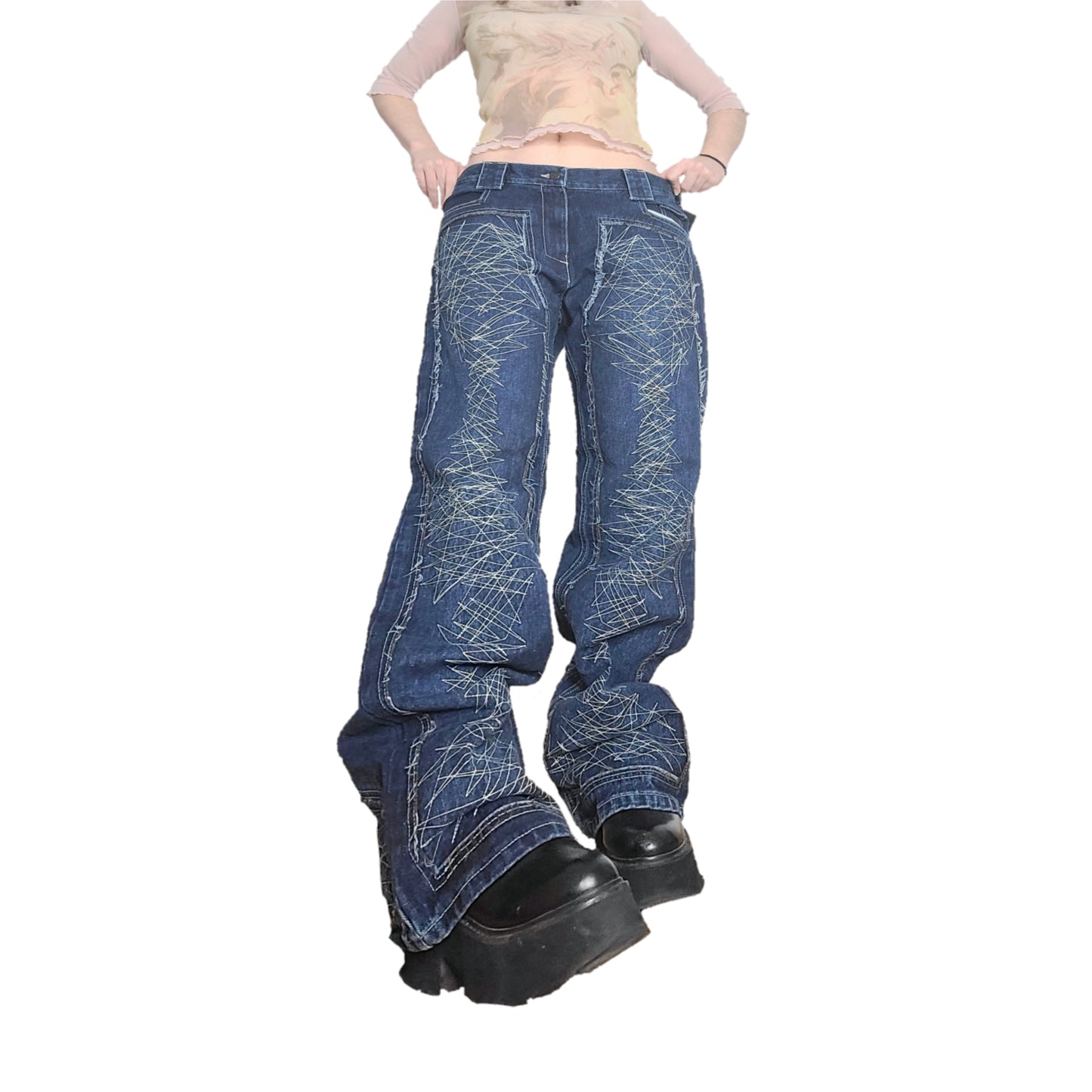 Baggy jean 90s vintage hiphop streetwear y2k bratz destroy