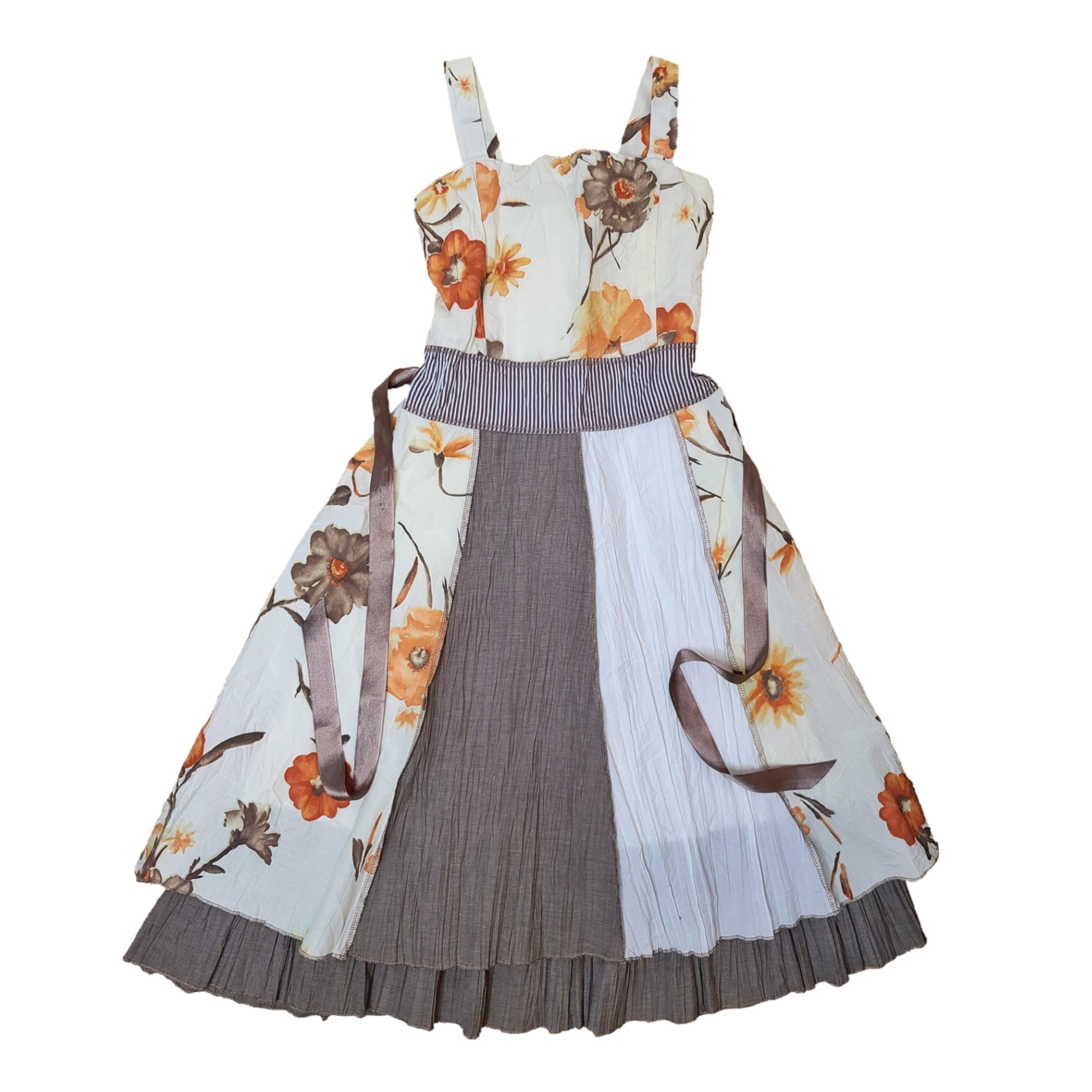 Robe vintage fairygrunge fairycore imprime printed fleurs a volants cottagecore earthytones babydoll cottagecore