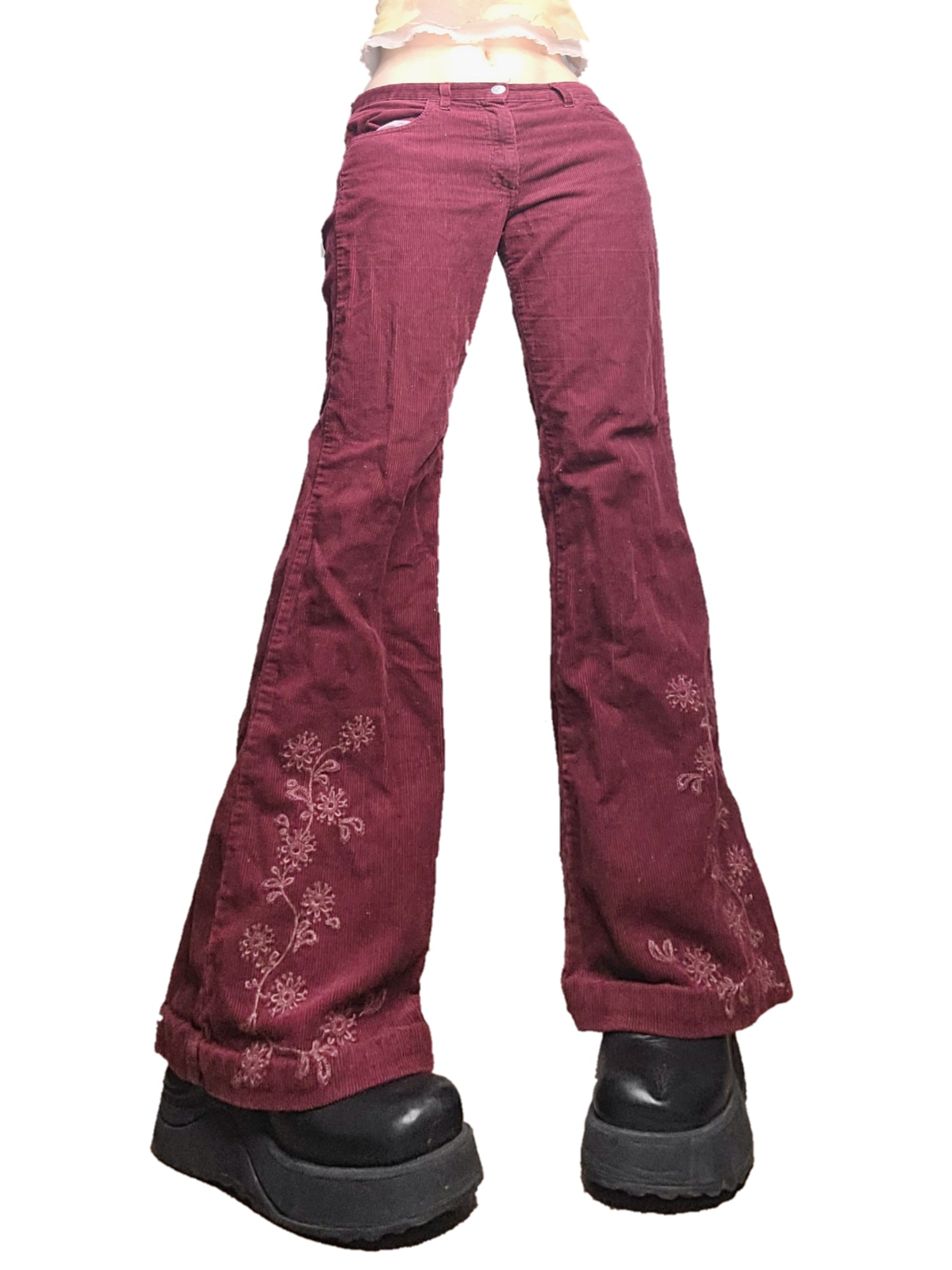 Pantalon vintage pattes deph velours côtelé - zimfriperie