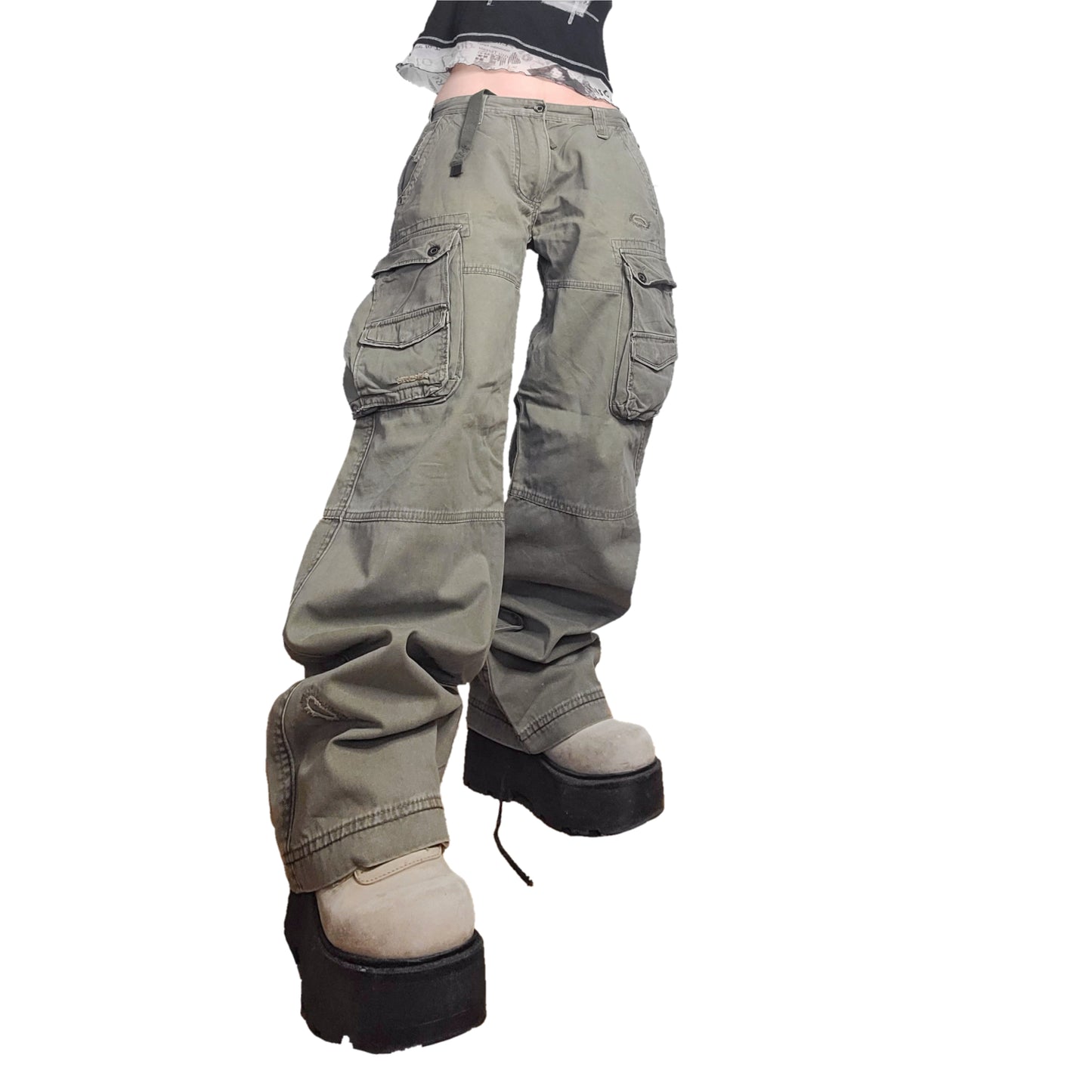 Baggy kaki vintage oversize 90s cargo overpants techwear sportwear