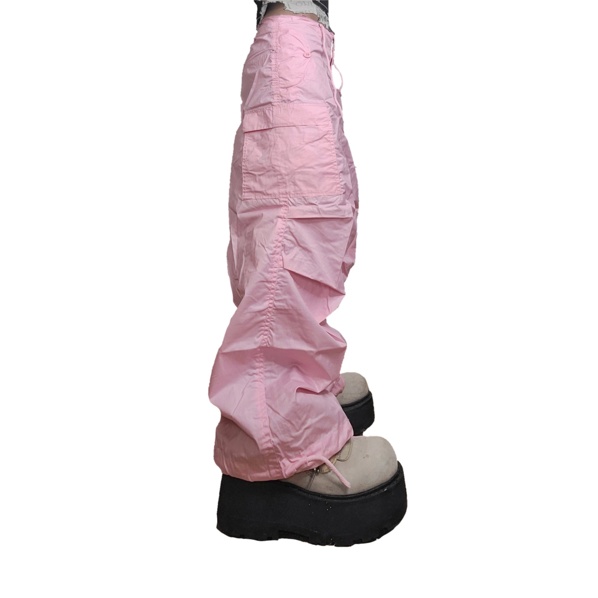 Cargo parachute baggy rose - zimfriperie
