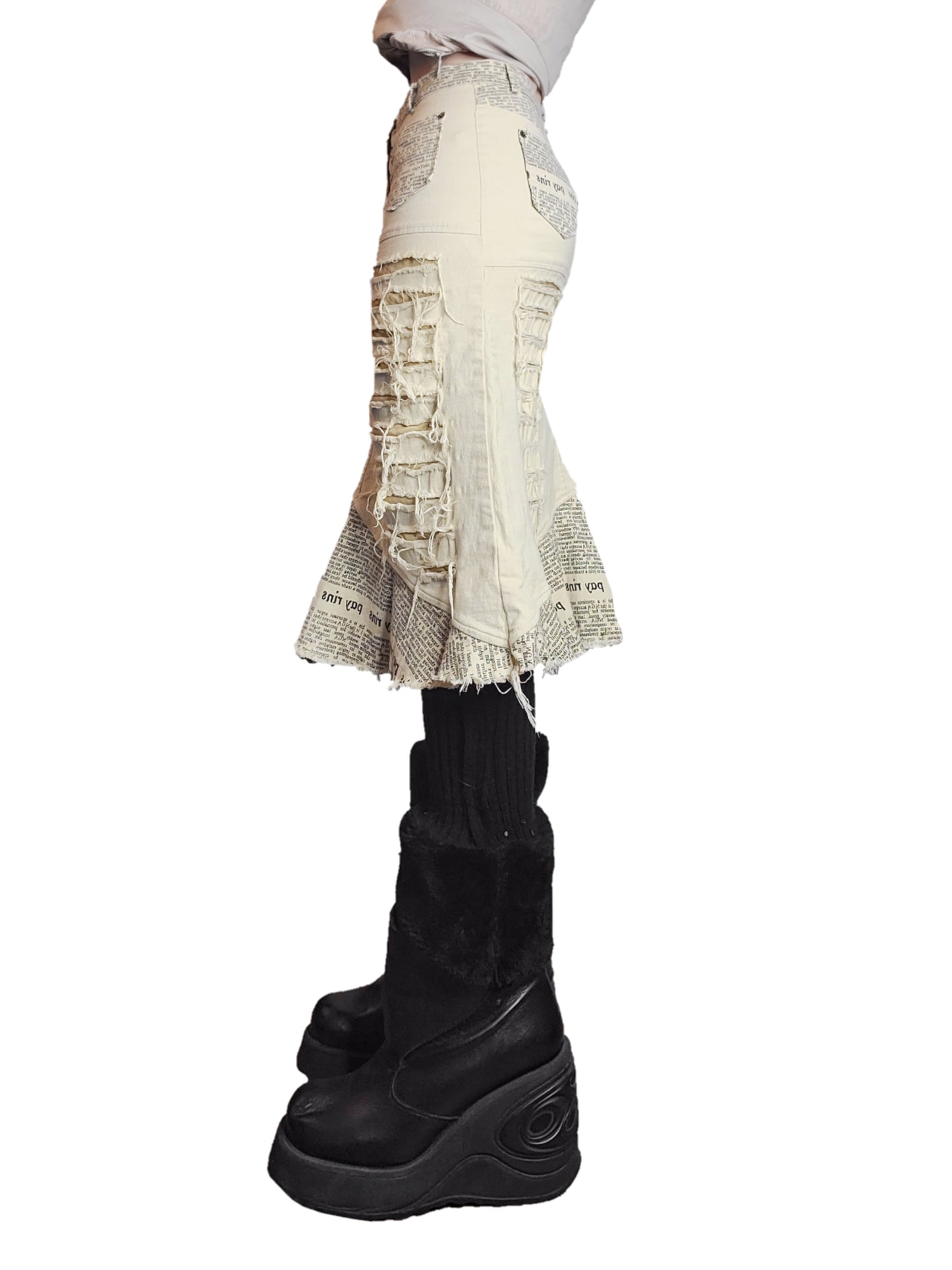 Jupe vintage cyberpunk destroy - zimfriperie