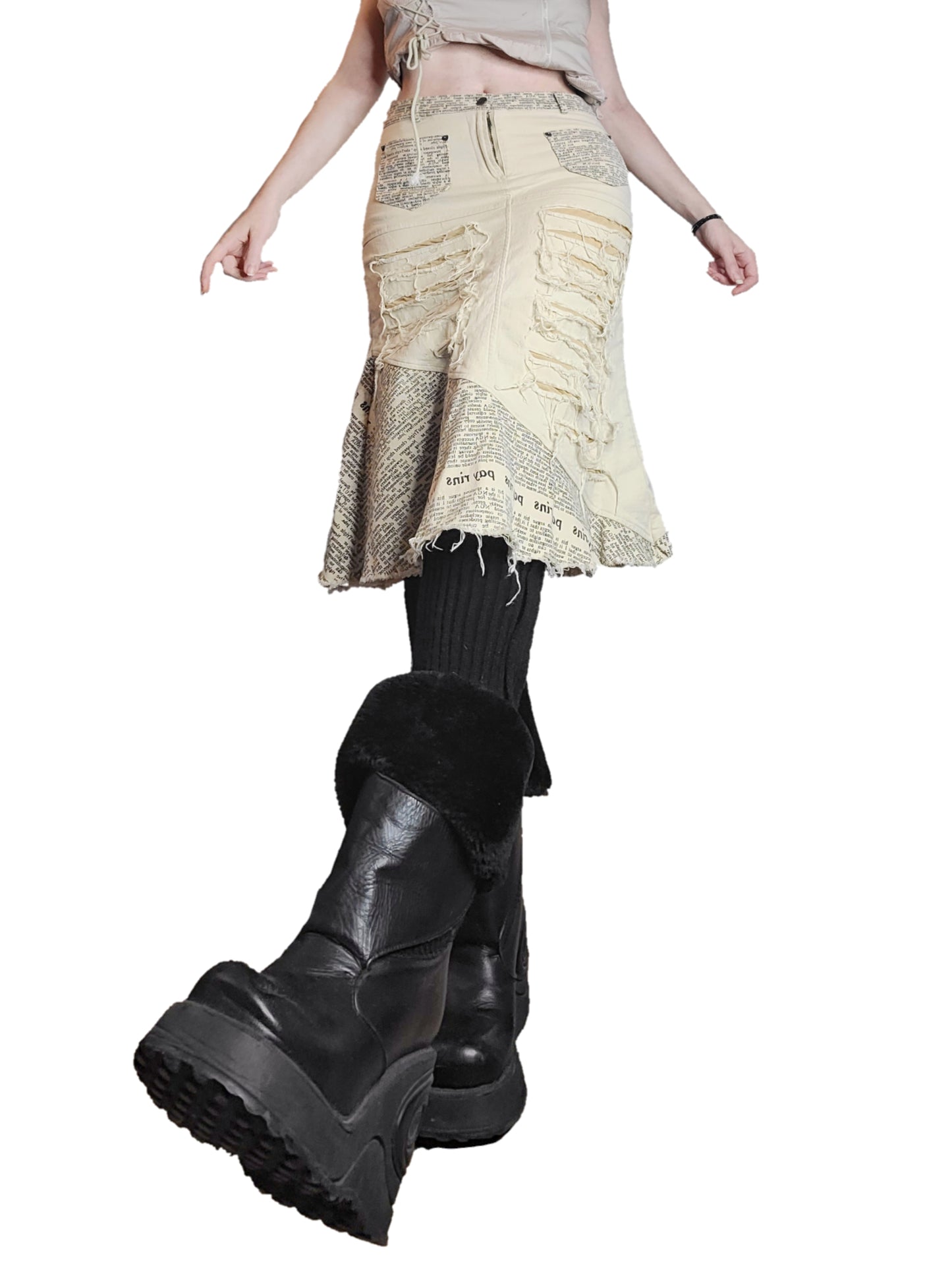 Jupe vintage cyberpunk destroy - zimfriperie