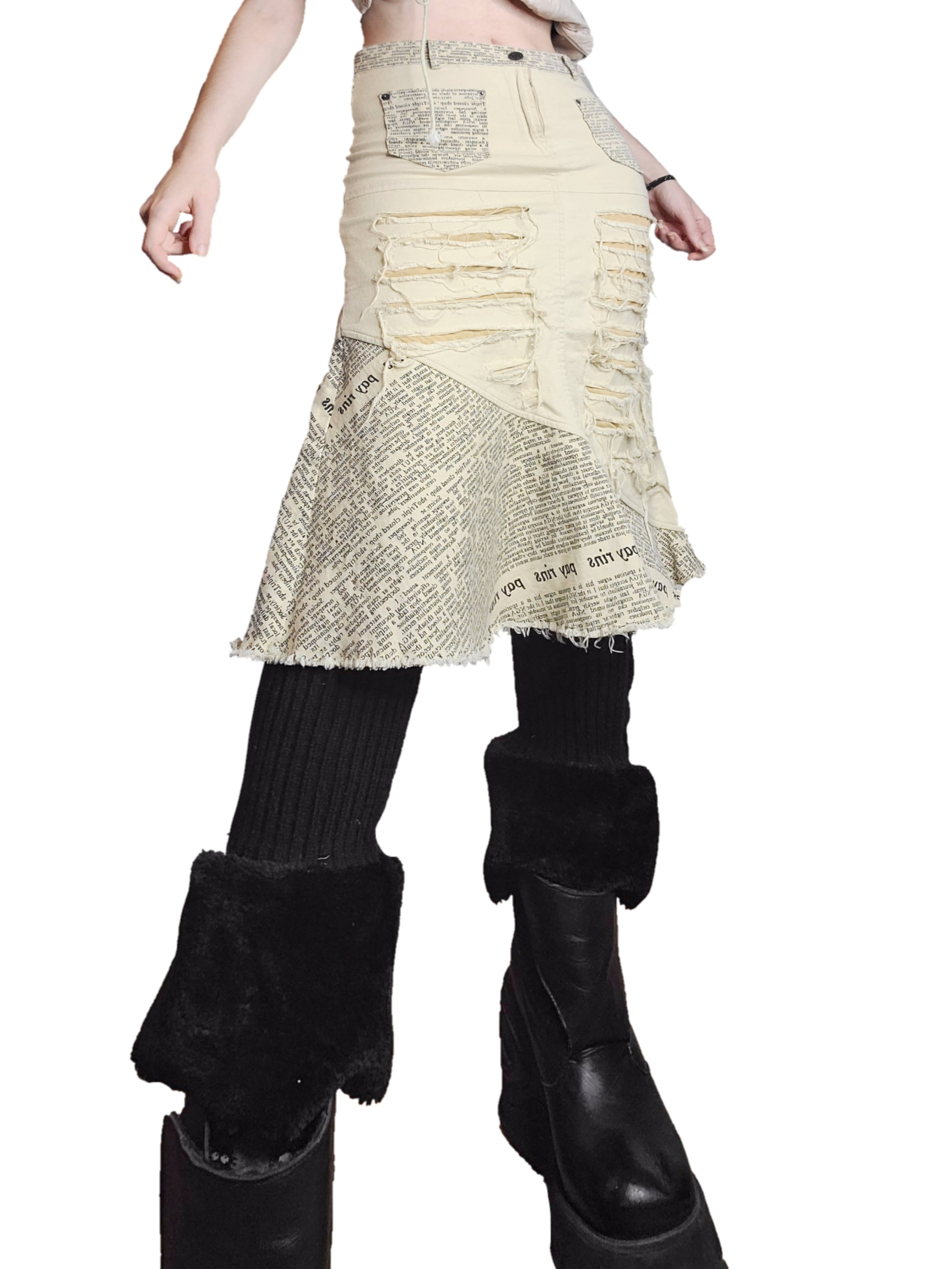 Jupe vintage cyberpunk destroy - zimfriperie