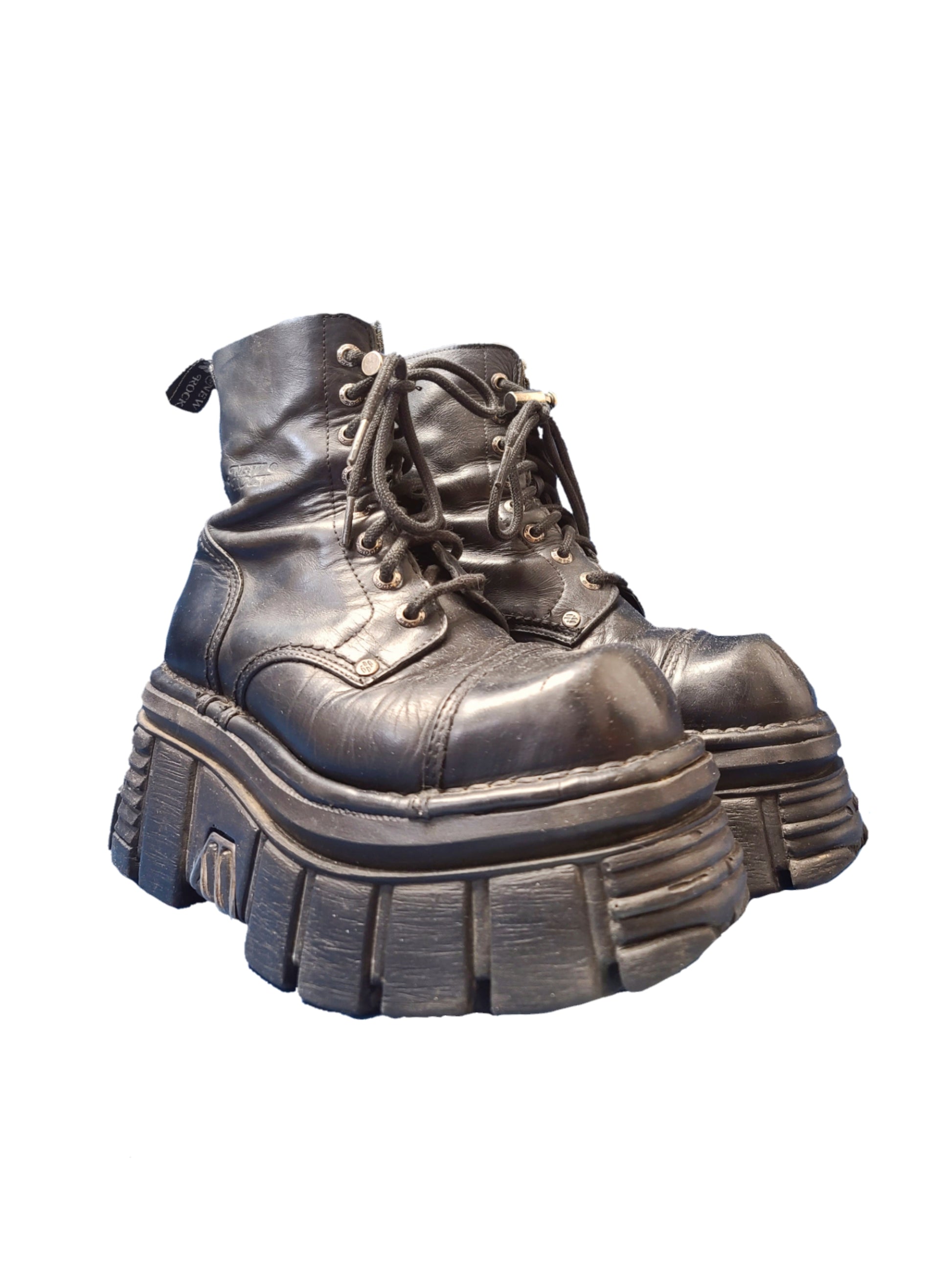 New rock boots vintage 90s plateform gothic grunge chelsea emo punk