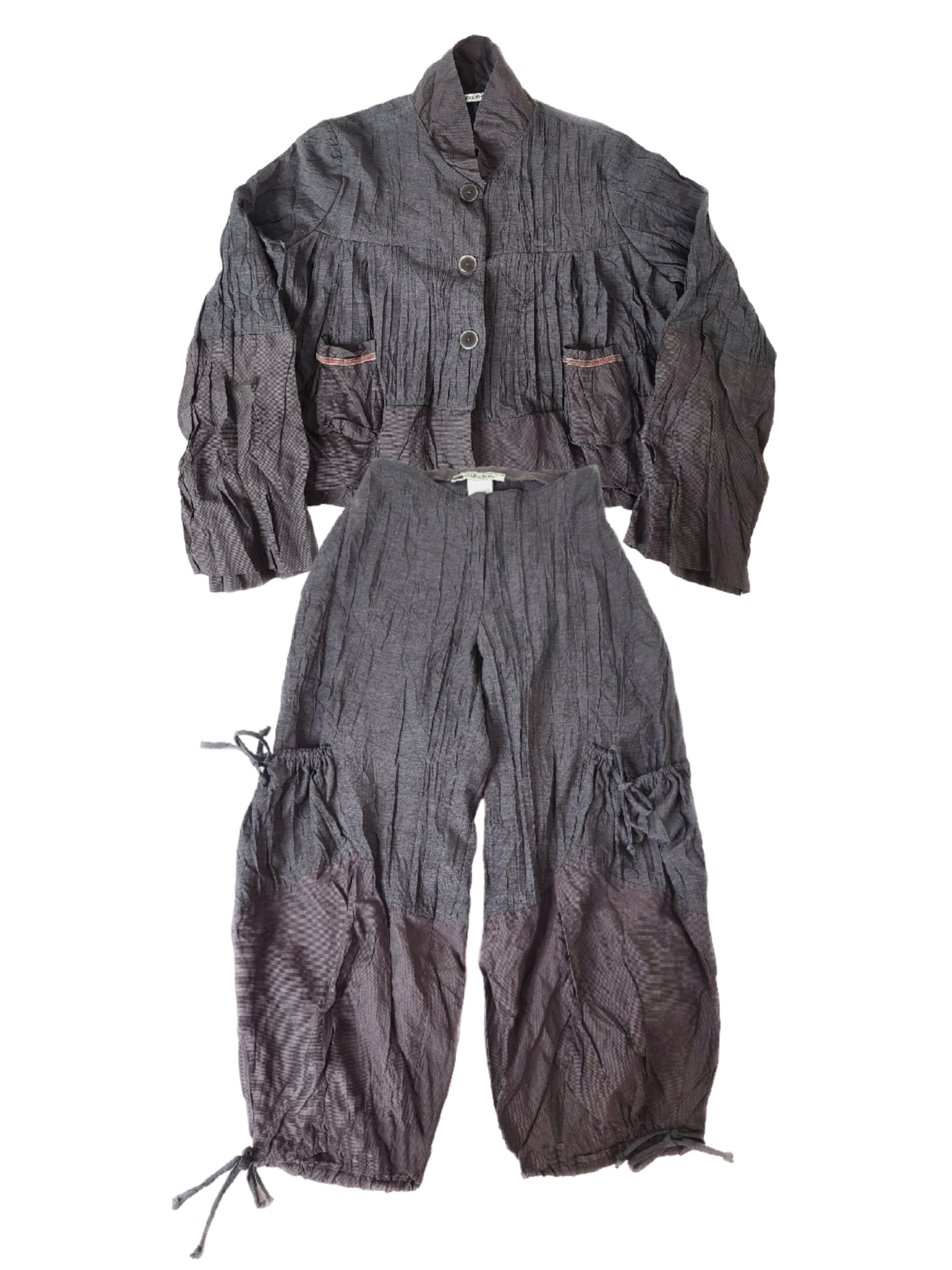 Ensemble subversive basics gorpcore harajuku froissé cargo multipoches parachute baggy 