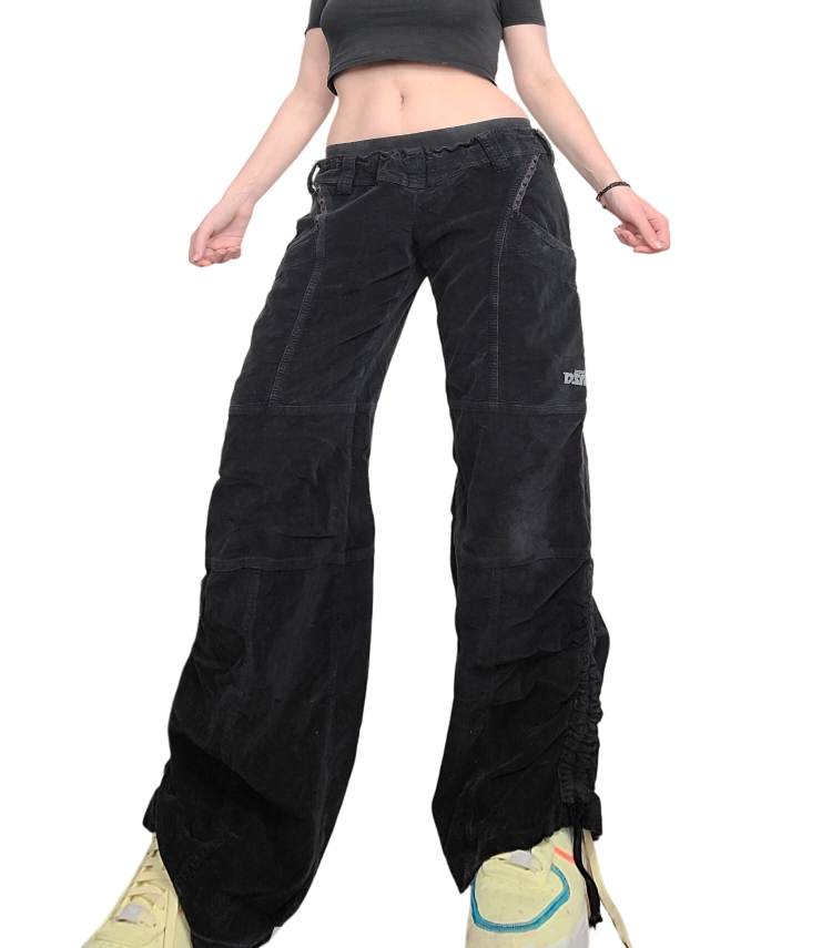 Cargo velours noir hiphop - zimfriperie