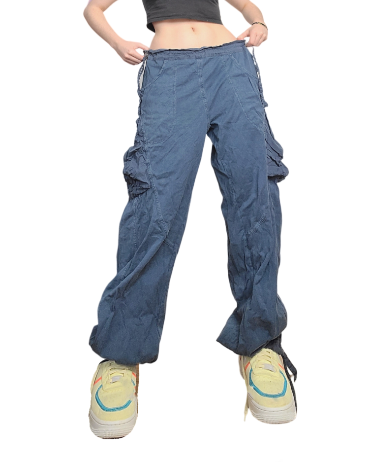 Cargo baggy vintage 90s hiphop multipoches imprime printed text overpants skater streetwear