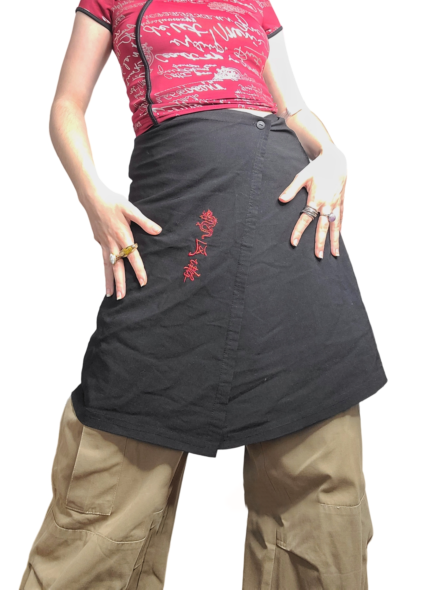 Black harajuku cybercore skirt