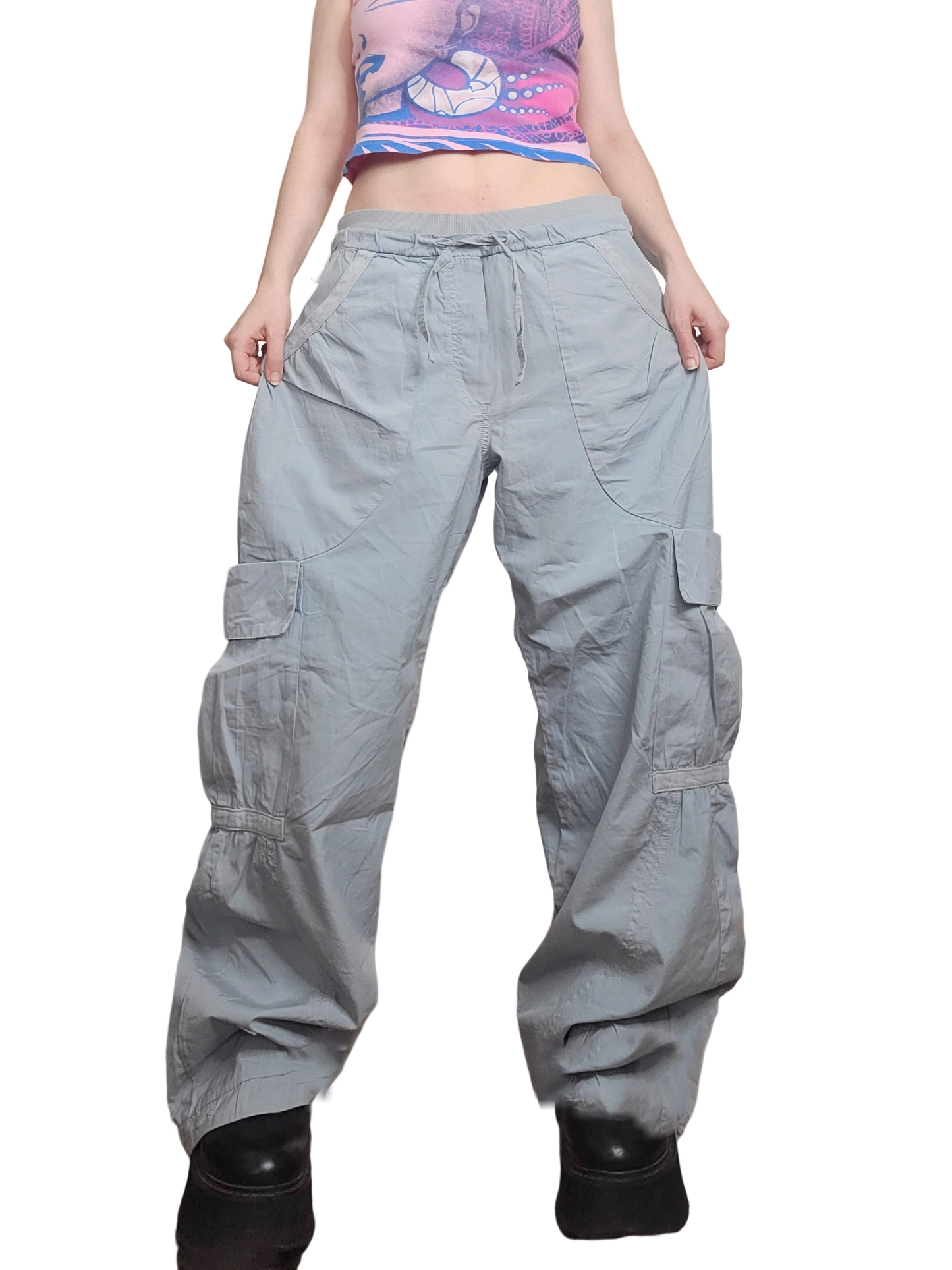 Baggy parachute 90s light blue