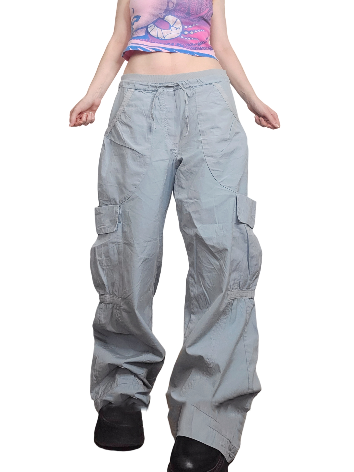 Baggy parachute 90s light blue