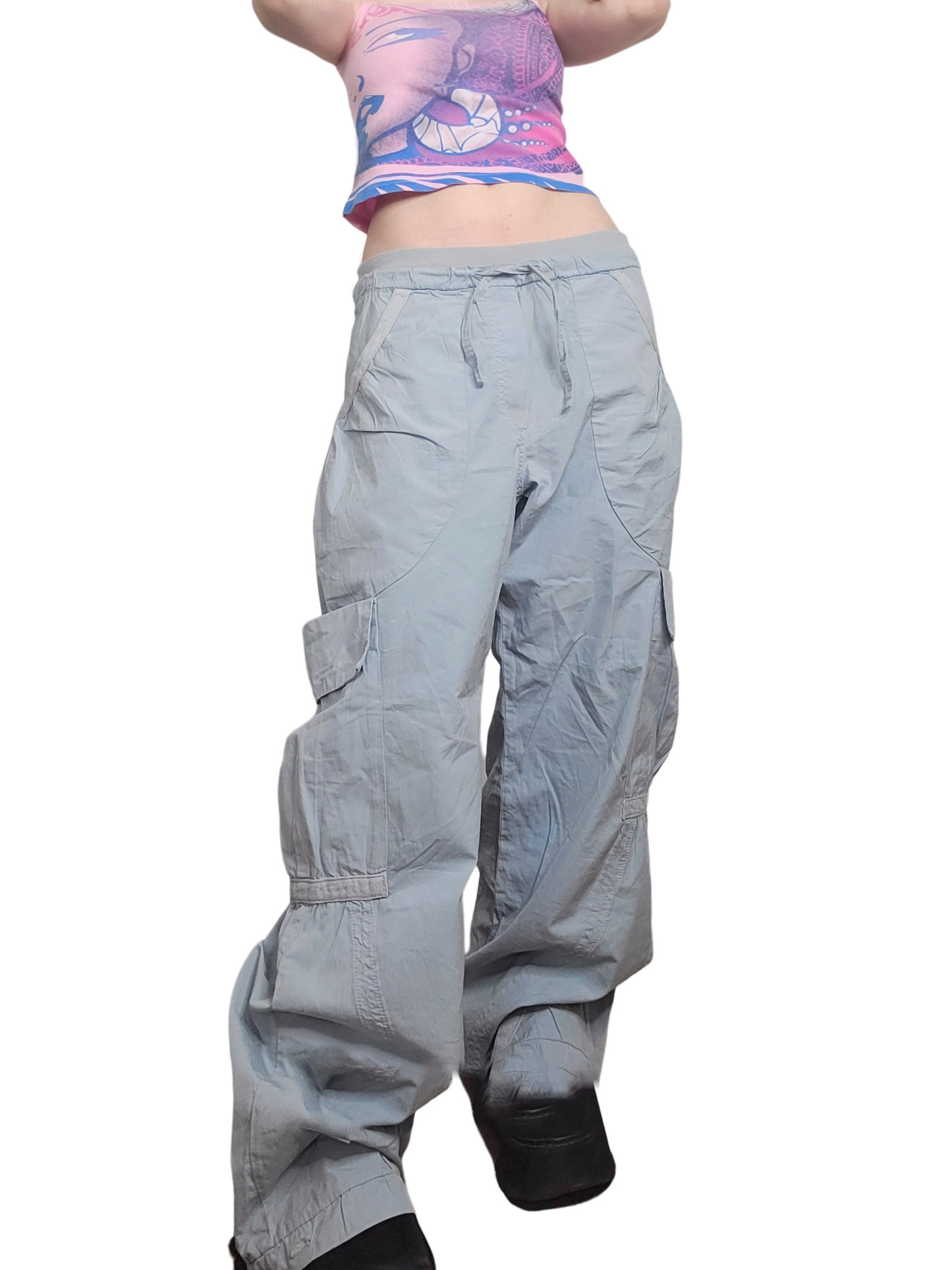 Baggy parachute 90s light blue