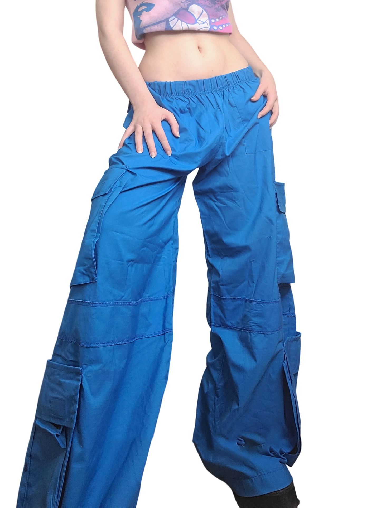 Blue gorpcore oversized cargo