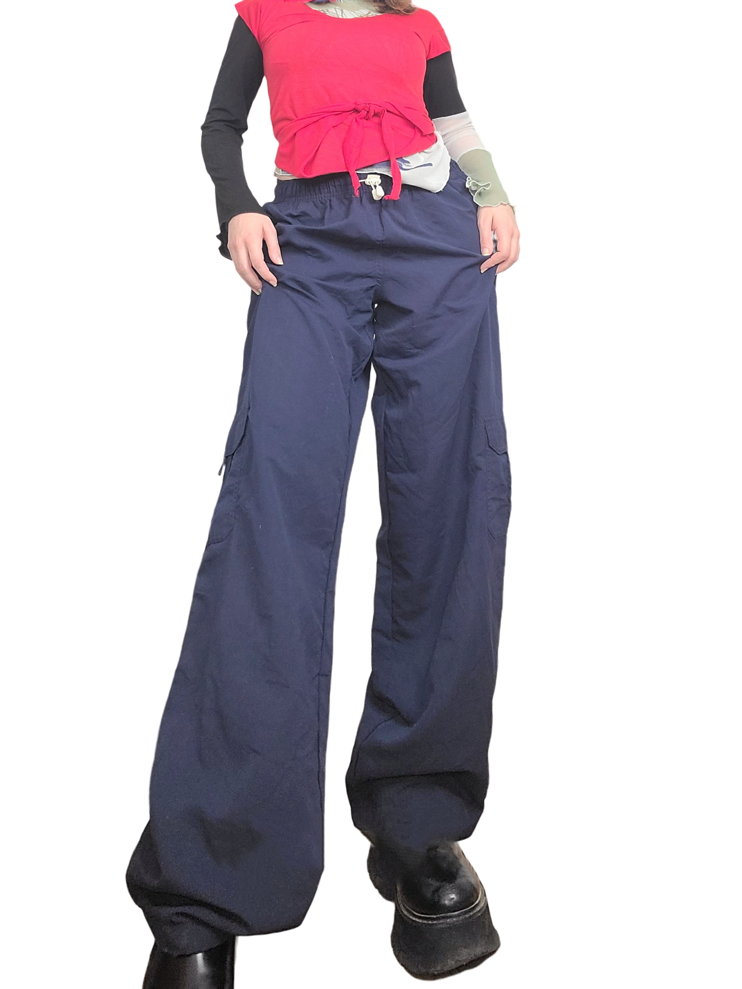 Cargo parachute bleu overpants gorpcore hiphop 90s