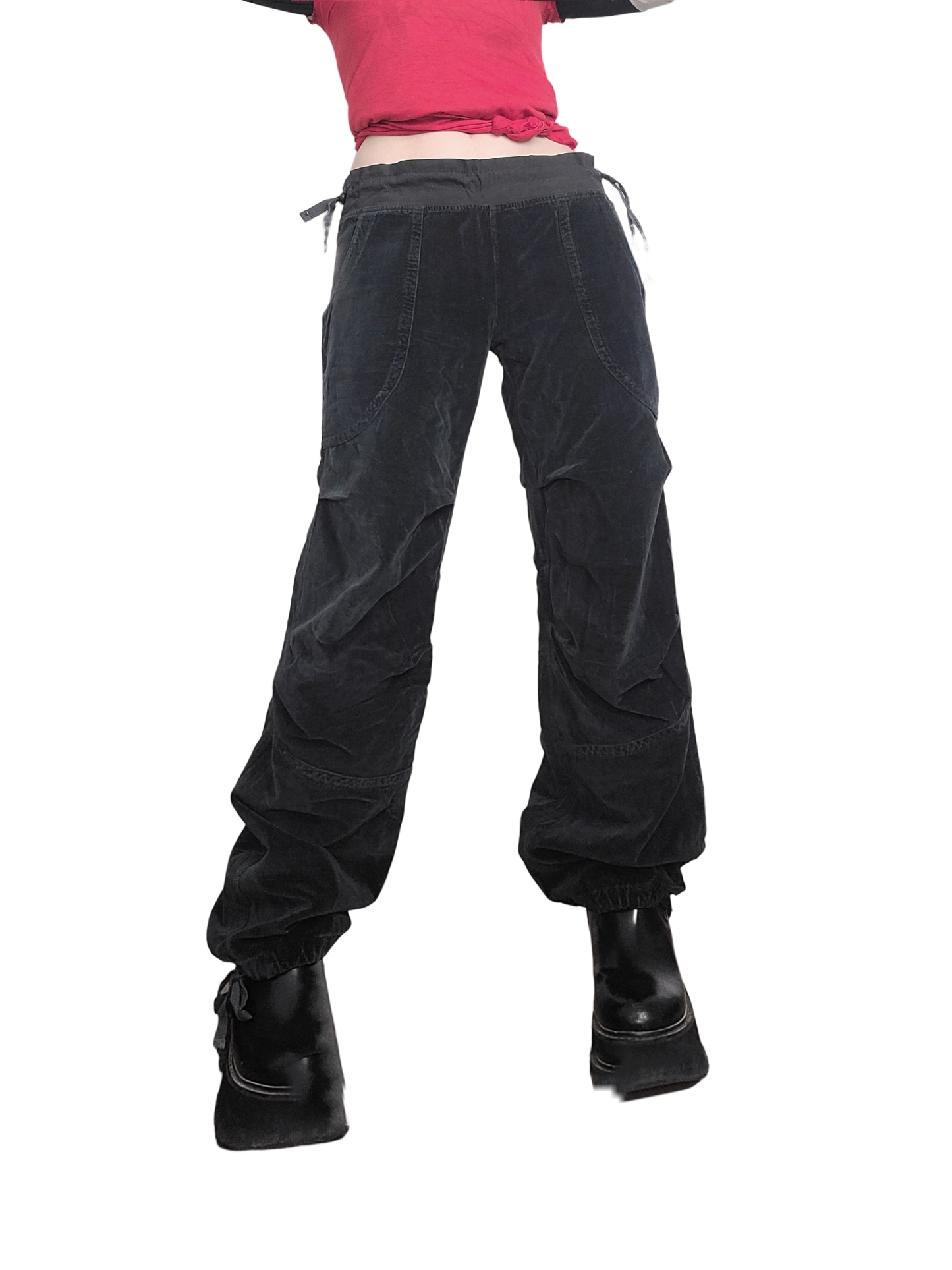 Oversized velvet pants