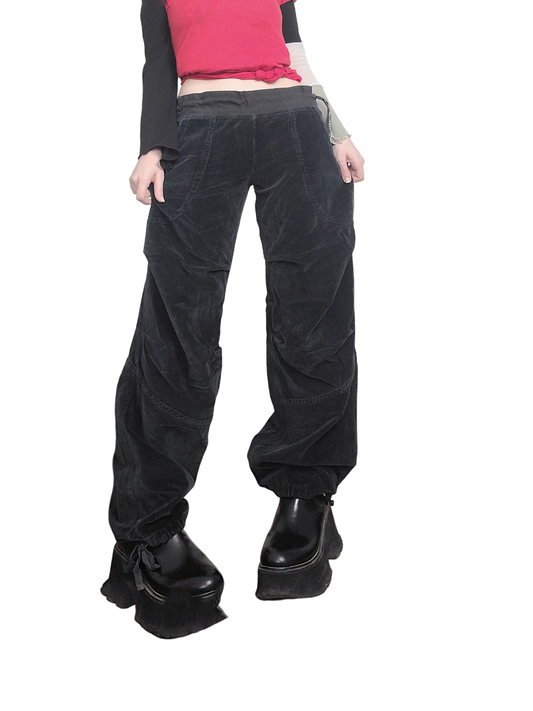 Oversized velvet pants
