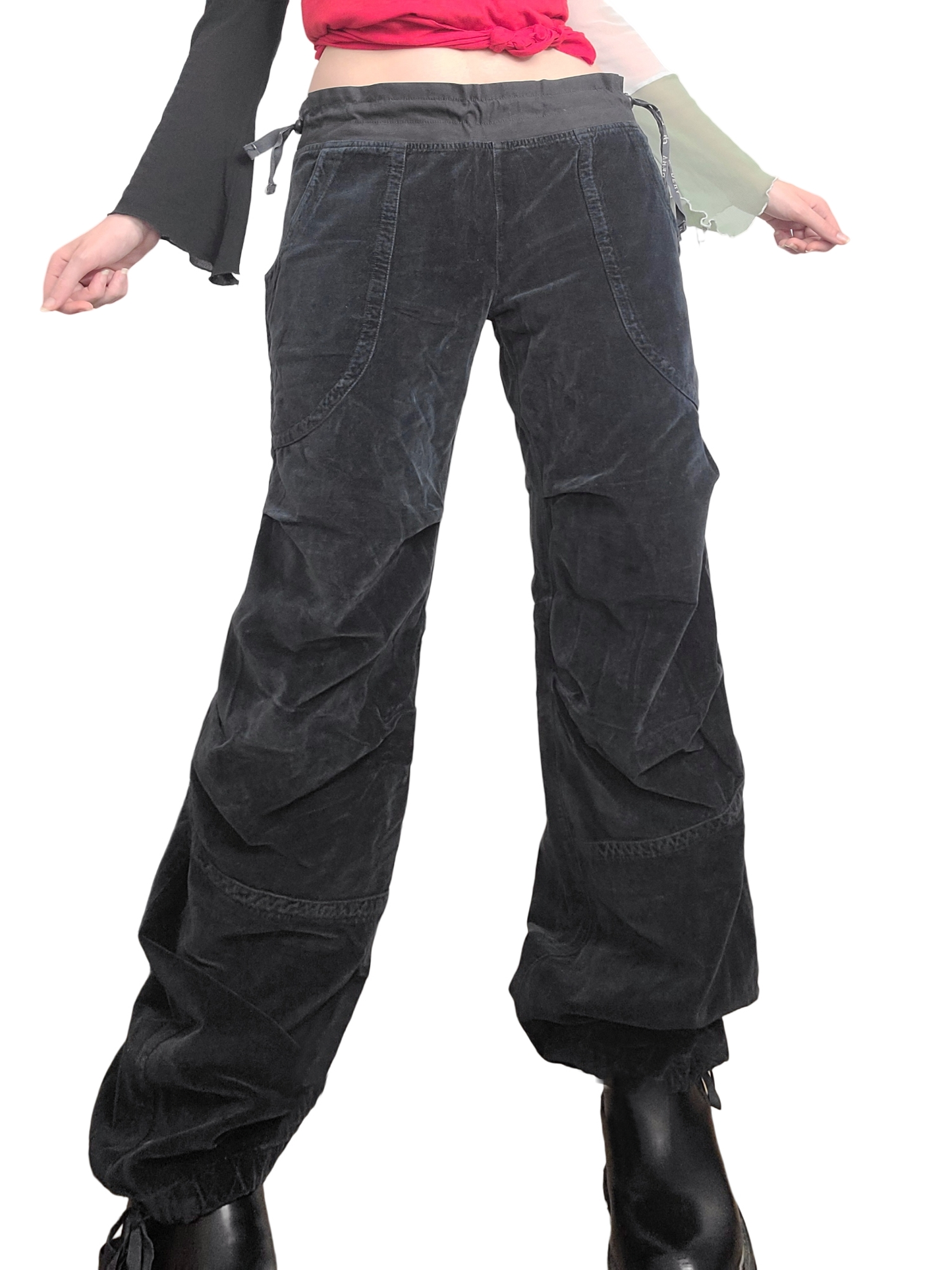 Oversized velvet pants