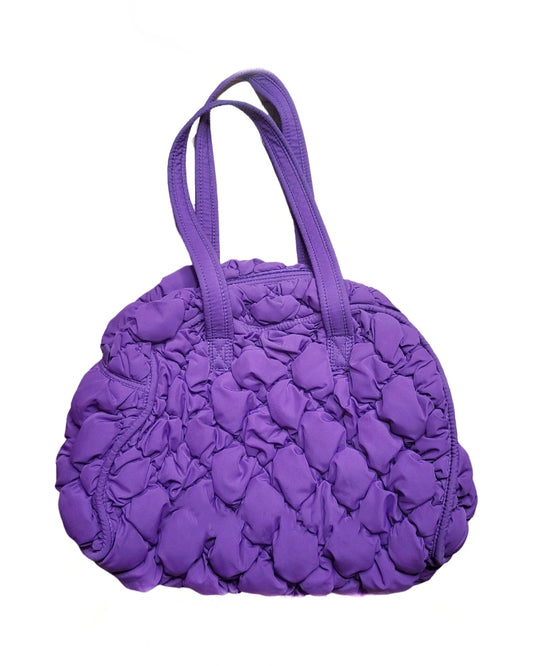 Sac bouffant coussin doudou 2000s y2k sportwear avant garde futuristic createur violet mini bac vintage