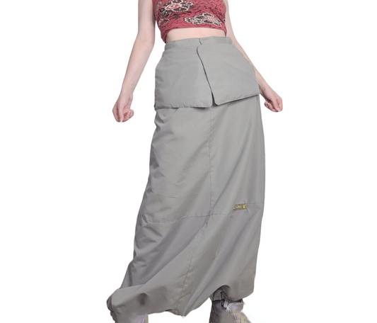 Gorpcore techwear long cargo skirt