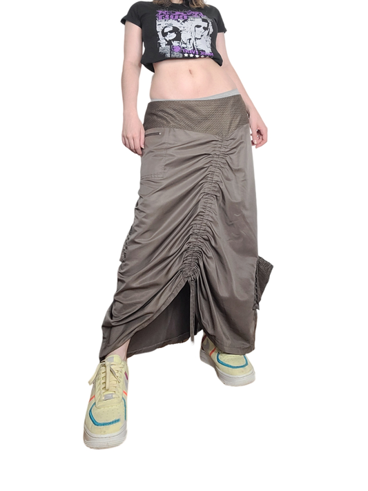 Jupe techwear cargo vintage parachute kaki sportwear gorpcore