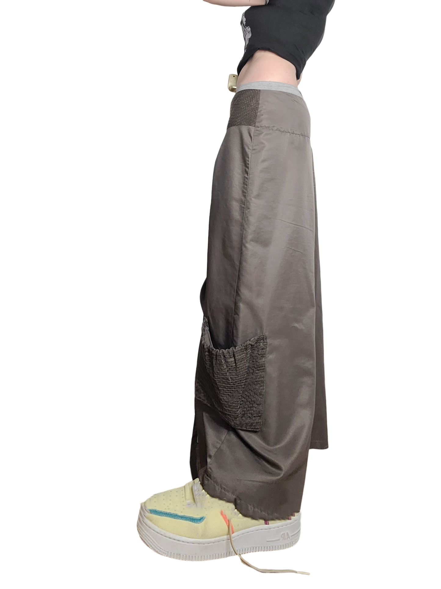 Gorpcore techwear khaki cargo skirt