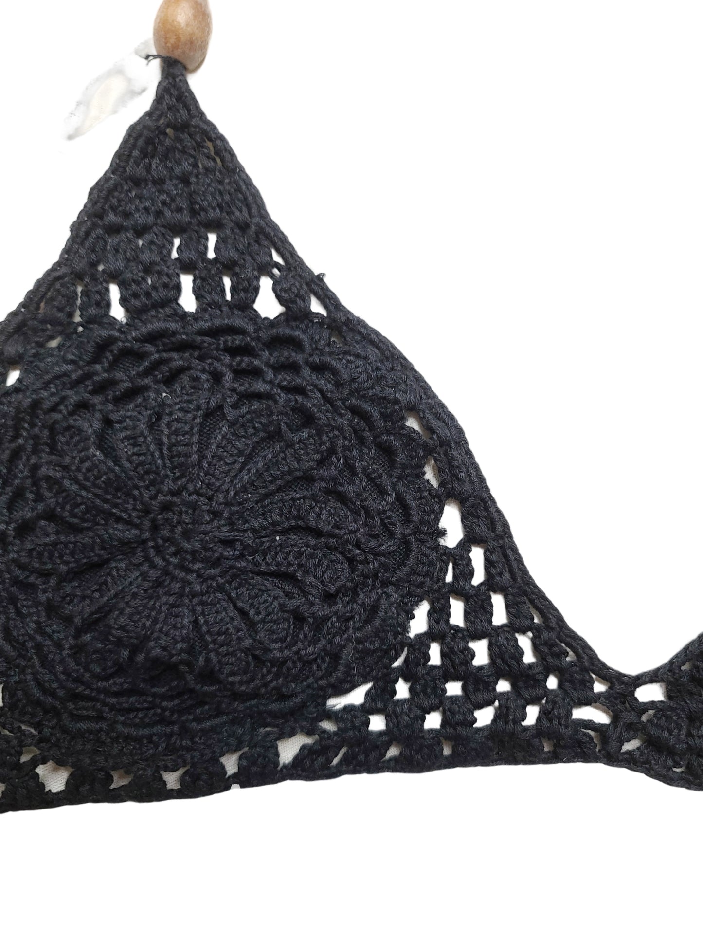 Black y2k bohemian crochet top